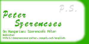 peter szerencses business card